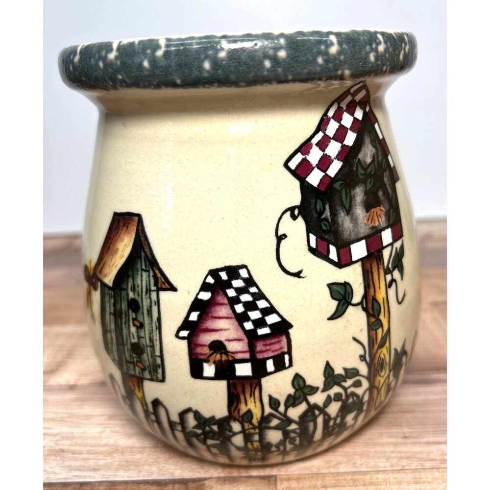 Handmade Home & Garden Party Ceramic Birdhouse Design Vase -